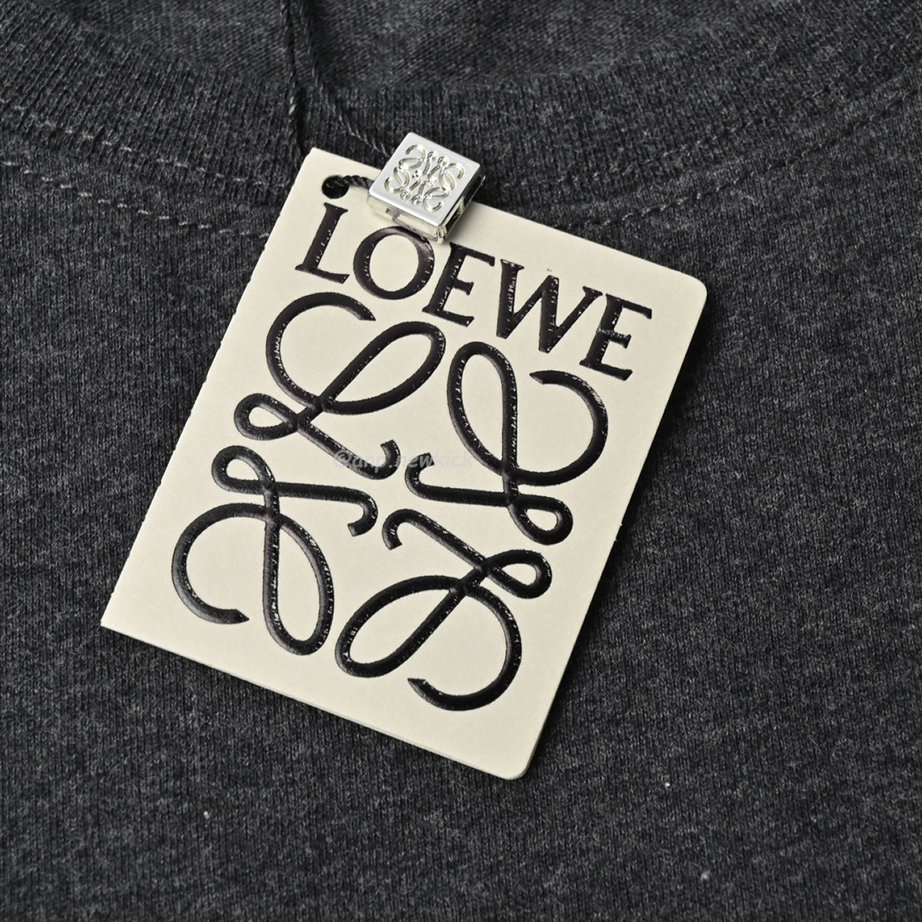 Loewe 24ss Two Tone Embroidered Logo Dark Gray Short Sleeved T Shirt (7) - newkick.cc